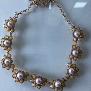 Kate Spade Gold and SparklyCrystal Flower Necklace